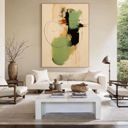 Abstract Art | Sage Green Line Flow