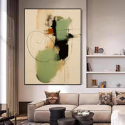 Abstract Art | Sage Green Line Flow