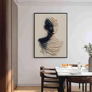 3D-Textured Art | Monochrome Wave Figure