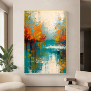 Impressionist Art | Autumn Lake Reflection