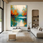 Impressionist Art | Autumn Lake Reflection