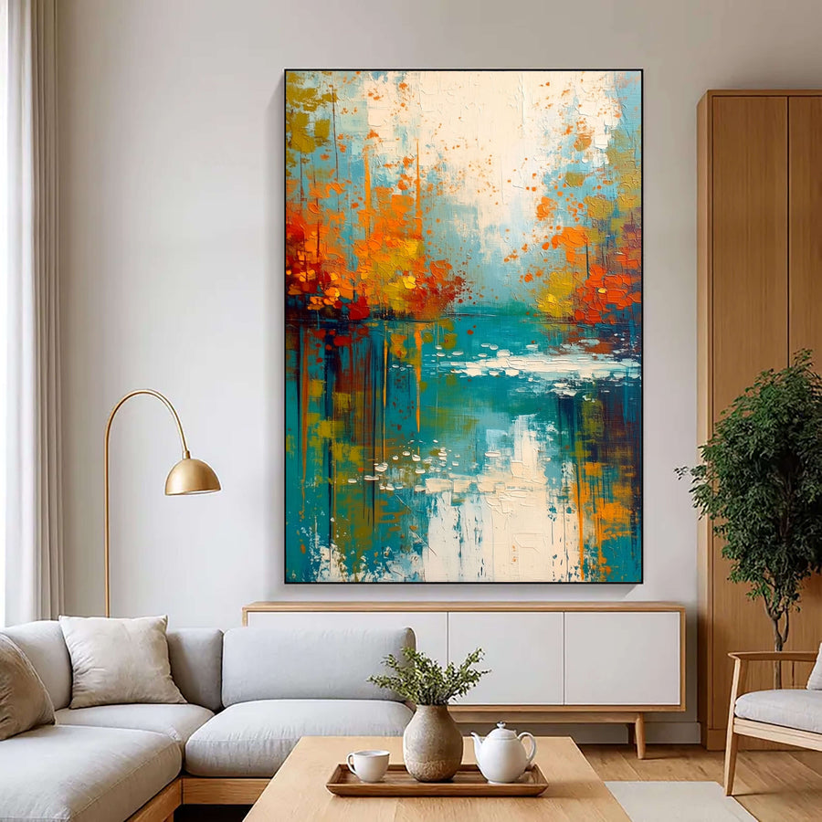 Impressionist Art | Autumn Lake Reflection