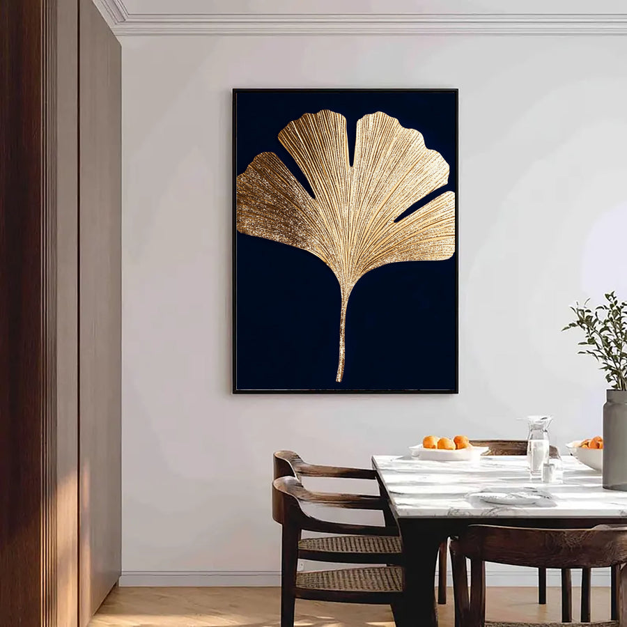 Contemporary Luxe Art | Gilded Ginkgo Leaf