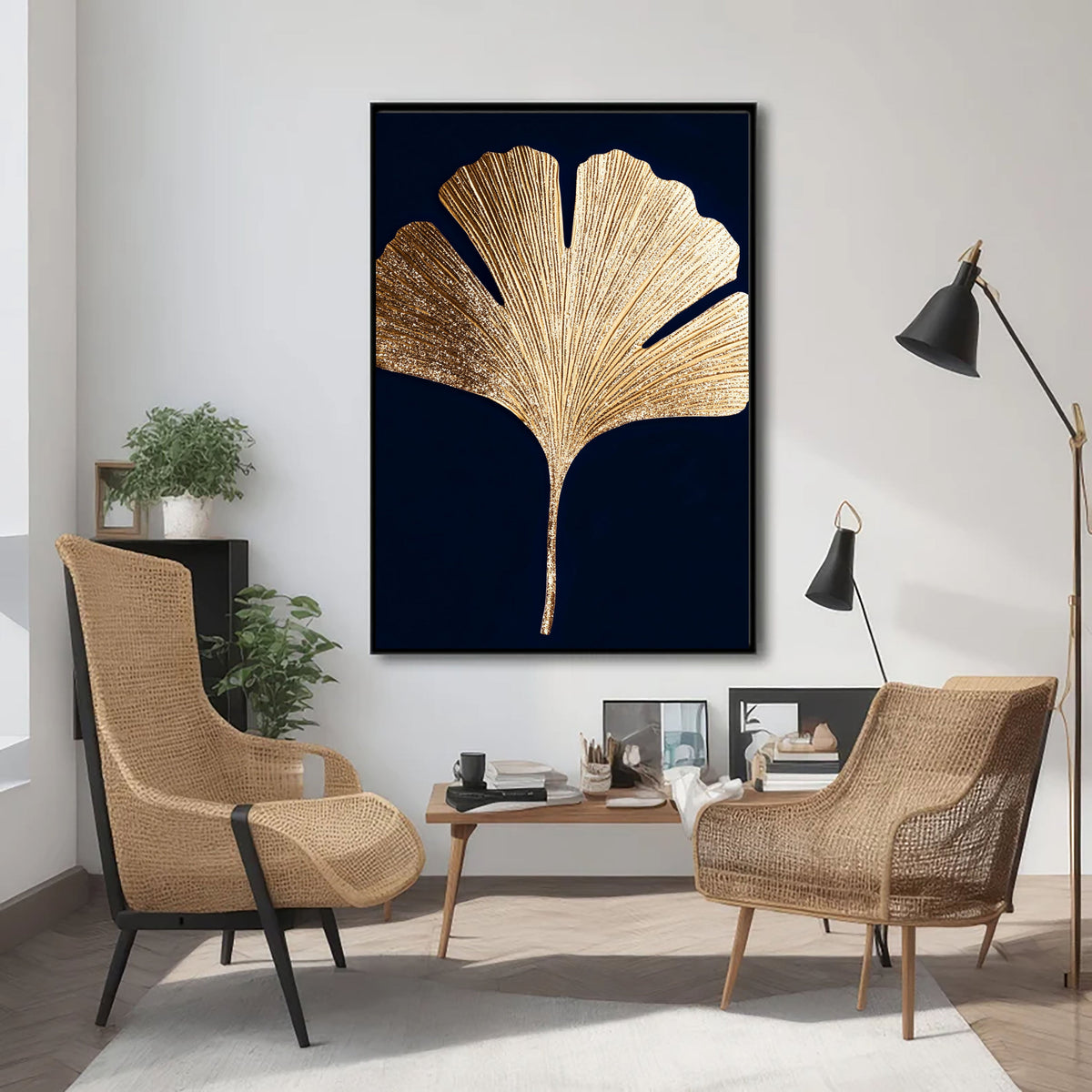 Contemporary Luxe Art | Gilded Ginkgo Leaf