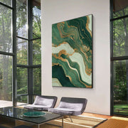 Contemporary Luxe Art | Verdant Gold Veins