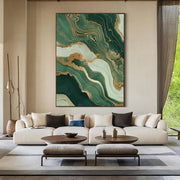 Contemporary Luxe Art | Verdant Gold Veins
