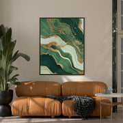 Contemporary Luxe Art | Verdant Gold Veins