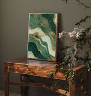 Contemporary Luxe Art | Verdant Gold Veins
