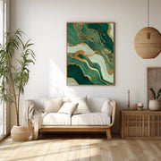 Contemporary Luxe Art | Verdant Gold Veins
