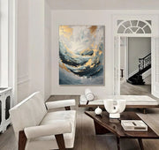 Contemporary Luxe Art | Gilded Ocean Swell