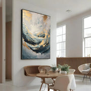 Contemporary Luxe Art | Gilded Ocean Swell