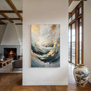 Contemporary Luxe Art | Gilded Ocean Swell