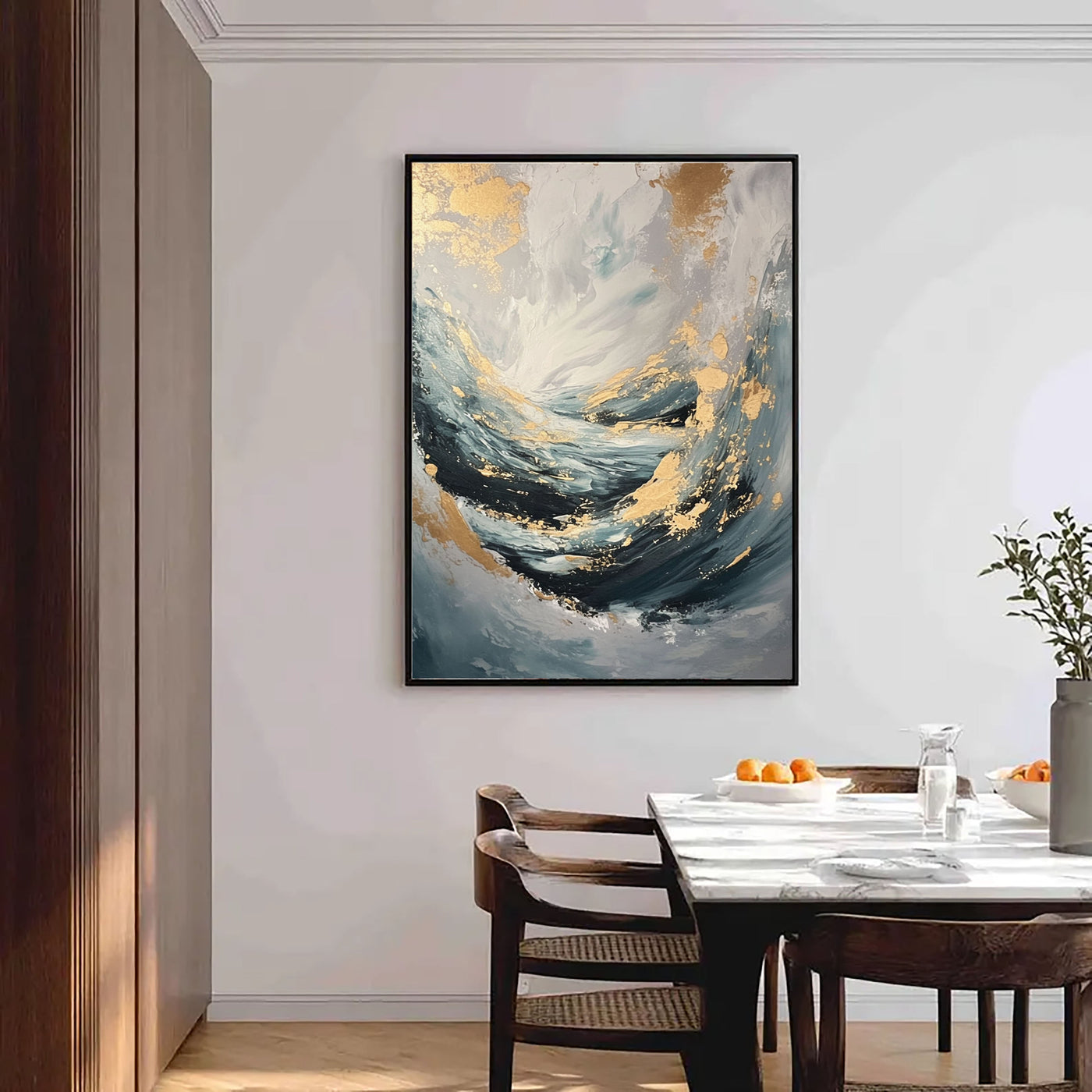 Contemporary Luxe Art | Gilded Ocean Swell