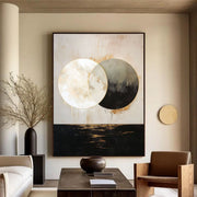 Contemporary Luxe Art | Gilded Lunar Duality