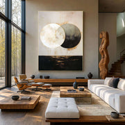 Contemporary Luxe Art | Gilded Lunar Duality