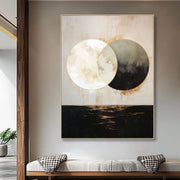 Contemporary Luxe Art | Gilded Lunar Duality