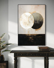 Contemporary Luxe Art | Gilded Lunar Duality