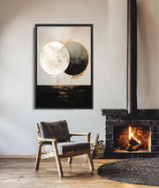 Contemporary Luxe Art | Gilded Lunar Duality