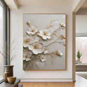 3D-Textured Art | Sculpted Blossom Branches