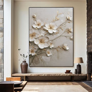 3D-Textured Art | Sculpted Blossom Branches