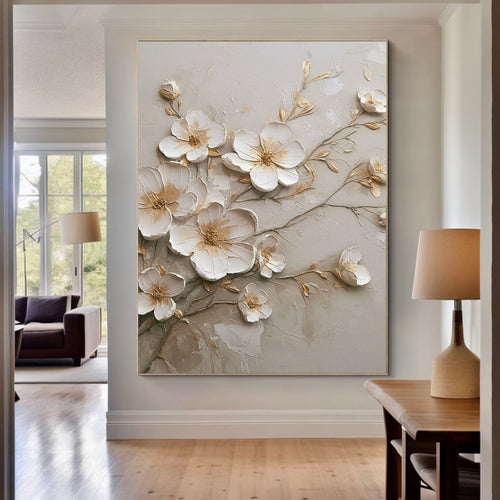 3D-Textured Art | Sculpted Blossom Branches