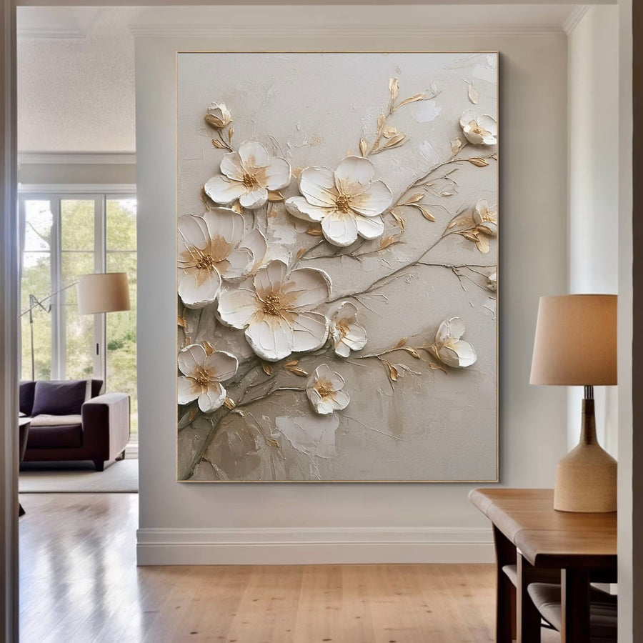 3D-Textured Art | Sculpted Blossom Branches