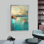 Abstract Art | Golden Coastal Reflections