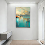 Abstract Art | Golden Coastal Reflections