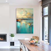 Abstract Art | Golden Coastal Reflections