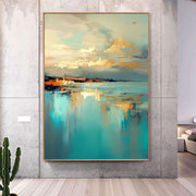 Abstract Art | Golden Coastal Reflections