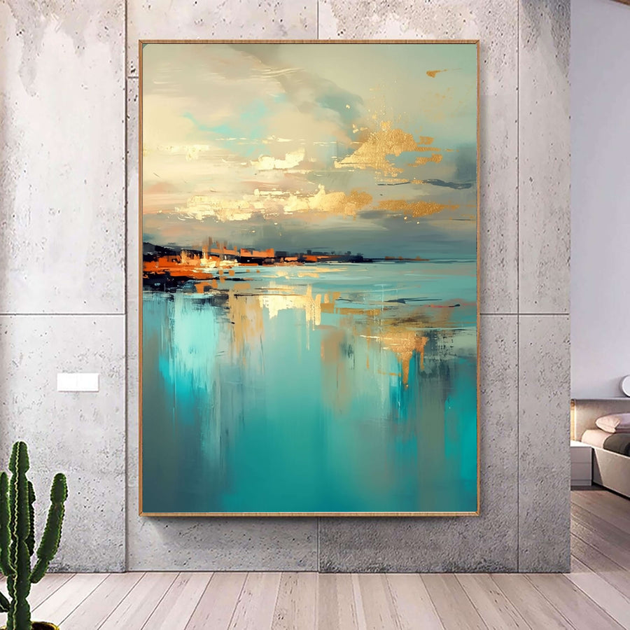 Abstract Art | Golden Coastal Reflections
