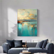 Abstract Art | Golden Coastal Reflections
