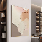 3D-Textured Art | Blush Neutral Petal Relief