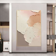 3D-Textured Art | Blush Neutral Petal Relief