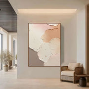 3D-Textured Art | Blush Neutral Petal Relief