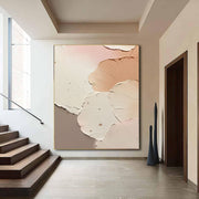 3D-Textured Art | Blush Neutral Petal Relief