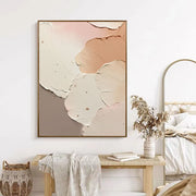 3D-Textured Art | Blush Neutral Petal Relief