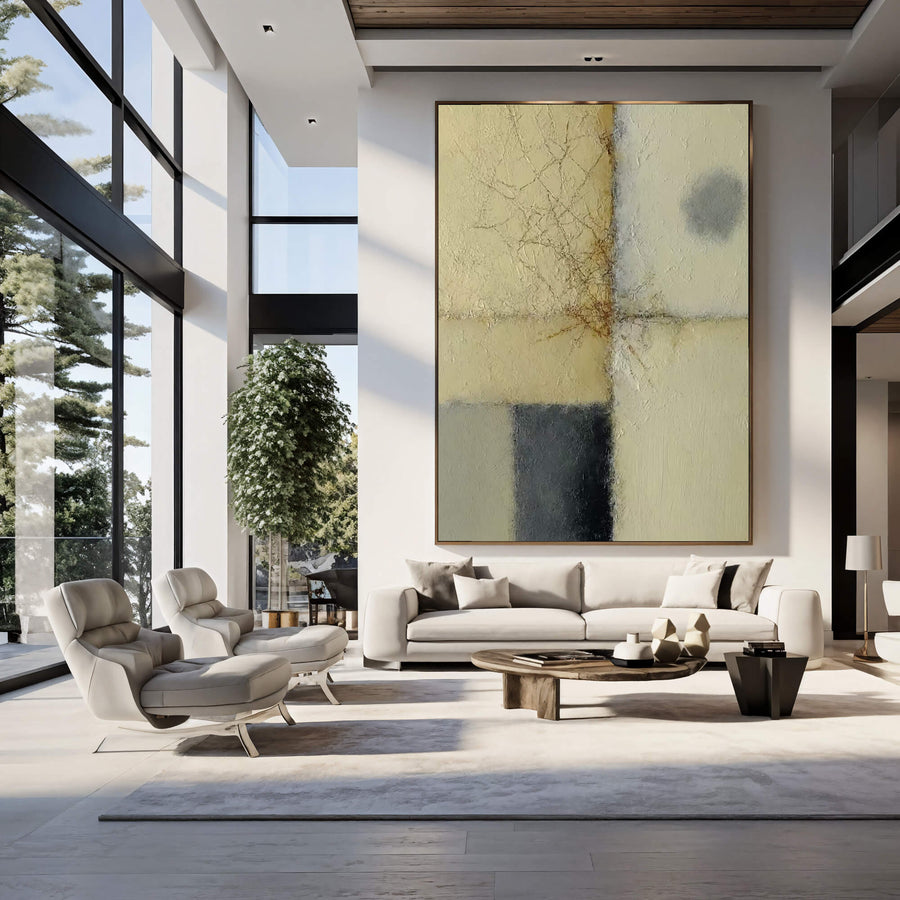 Wabi-Sabi Art | Cracked Neutral Grid