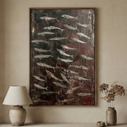 Wabi-Sabi Art | Fish Silver Shoal