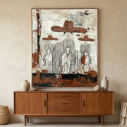 Vintage Americana Art | Plainsfolk at Dusk