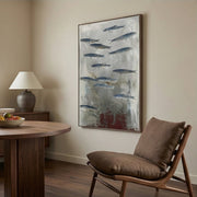 Wabi-Sabi Art | FISH Silver Shoal Flow