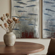 Wabi-Sabi Art | FISH Silver Shoal Flow