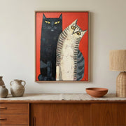 Surreal Art | Red & Cats Duo