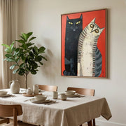 Surreal Art | Red & Cats Duo