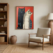 Surreal Art | Red & Cats Duo