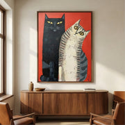 Surreal Art | Red & Cats Duo