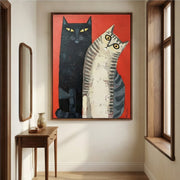 Surreal Art | Red & Cats Duo