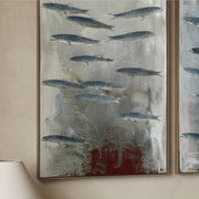 Wabi-Sabi Art | FISH Silver Shoal Flow