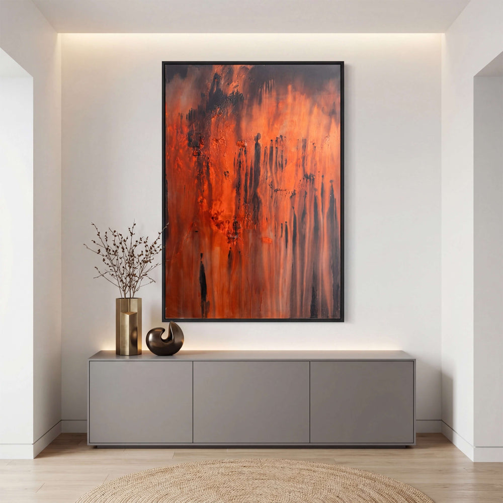 Abstract Art | Fiery Drip Dynamics