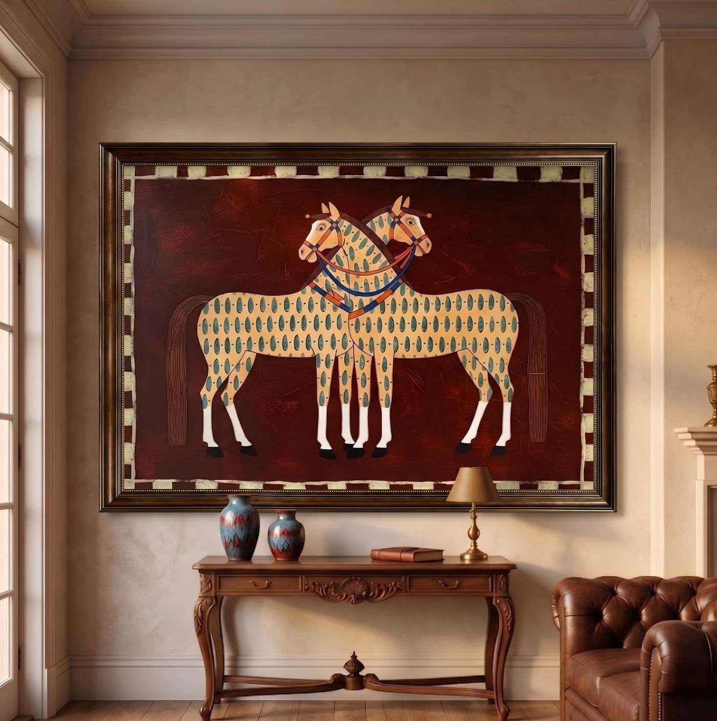 Vintage Americana Art | Spotted Horses